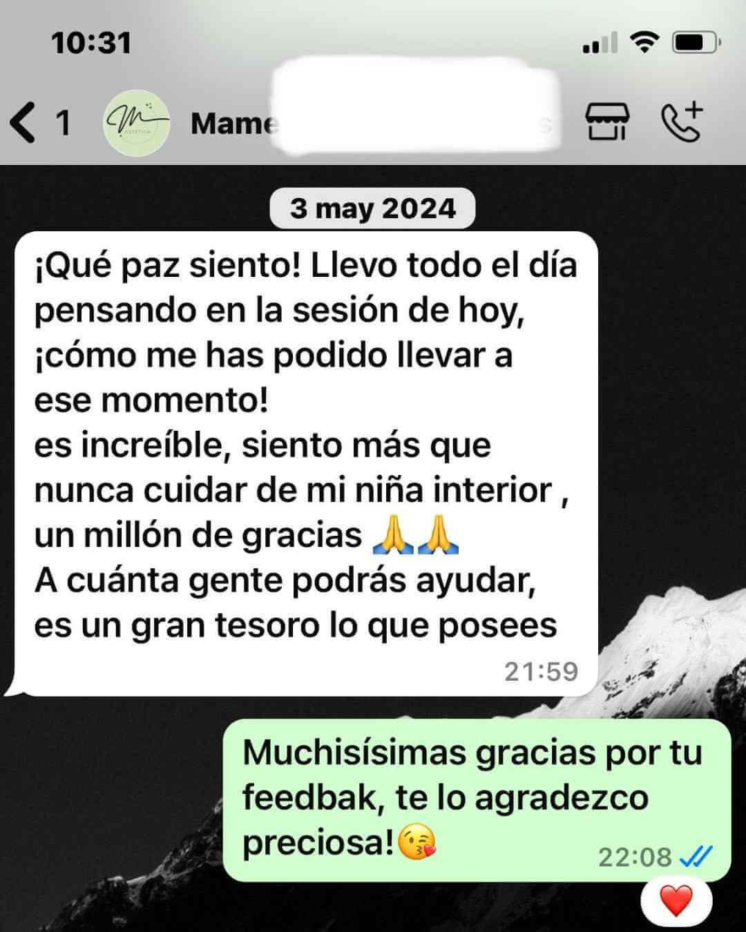 Testimonio Elena Chamorro Psicologia transpersonal 1